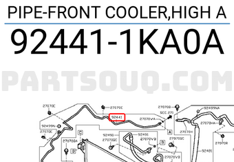 Nissan 924411KA0A PIPE-FRONT COOLER,HIGH A