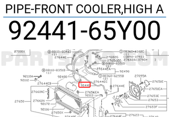 Nissan 9244165Y00 PIPE-FRONT COOLER,HIGH A