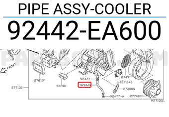 Nissan 92442EA600 PIPE ASSY-COOLER