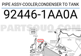 Nissan 924461AA0A PIPE ASSY-COOLER,CONDENSER TO TANK