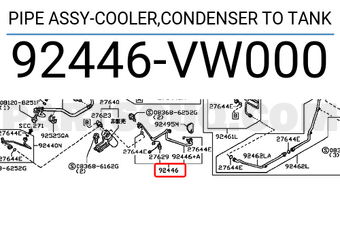 Nissan 92446VW000 PIPE ASSY-COOLER,CONDENSER TO TANK