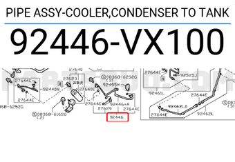 Nissan 92446VX100 PIPE ASSY-COOLER,CONDENSER TO TANK
