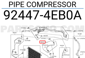 Nissan 924474EB0A PIPE COMPRESSOR