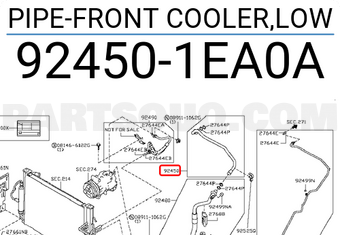 Nissan 924501EA0A PIPE-FRONT COOLER,LOW
