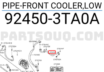Nissan 924503TA0A PIPE-FRONT COOLER,LOW