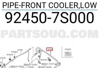 Nissan 924507S000 PIPE-FRONT COOLER,LOW