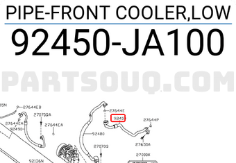 Nissan 92450JA100 PIPE-FRONT COOLER,LOW