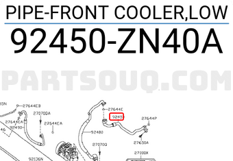 Nissan 92450ZN40A PIPE-FRONT COOLER,LOW