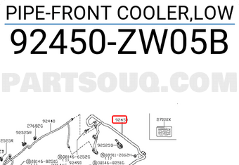 Nissan 92450ZW05B PIPE-FRONT COOLER,LOW