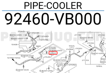 Nissan 92460VB000 PIPE-COOLER