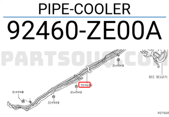 Nissan 92460ZE00A PIPE-COOLER