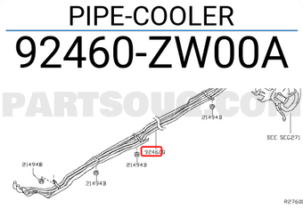 Nissan 92460ZW00A PIPE-COOLER