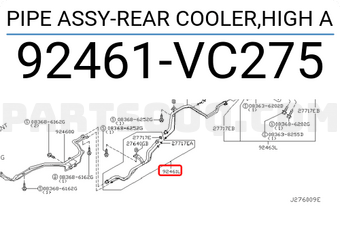 Nissan 92461VC275 PIPE ASSY-REAR COOLER,HIGH A