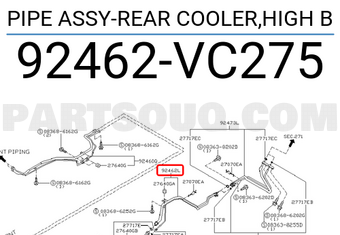 Nissan 92462VC275 PIPE ASSY-REAR COOLER,HIGH B