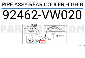 Nissan 92462VW020 PIPE ASSY-REAR COOLER,HIGH B