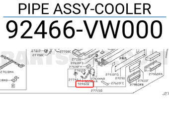 Nissan 92466VW000 PIPE ASSY-COOLER