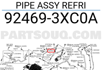 Nissan 924693XC0A PIPE ASSY REFRI