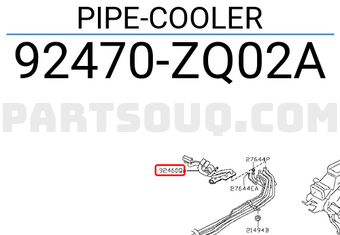 Nissan 92470ZQ02A PIPE-COOLER