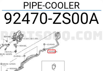 Nissan 92470ZS00A PIPE-COOLER