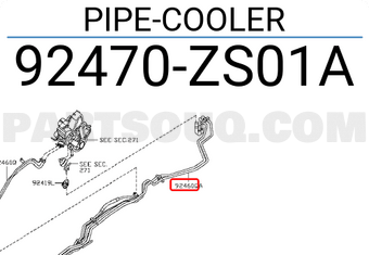 Nissan 92470ZS01A PIPE-COOLER
