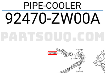 Nissan 92470ZW00A PIPE-COOLER