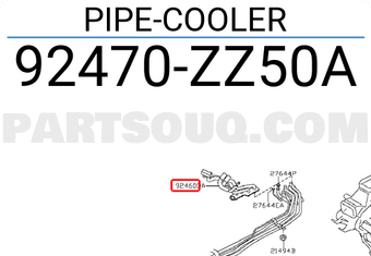 Nissan 92470ZZ50A PIPE-COOLER