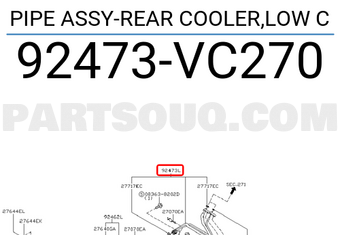 Nissan 92473VC270 PIPE ASSY-REAR COOLER,LOW C