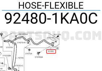Nissan 924801KA0C HOSE-FLEXIBLE