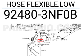 Nissan 924803NF0B HOSE FLEXIBLE,LOW