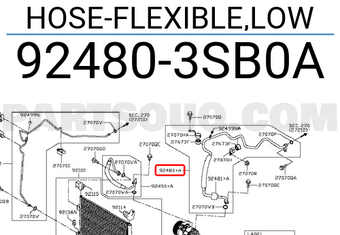 Nissan 924803SB0A HOSE-FLEXIBLE,LOW