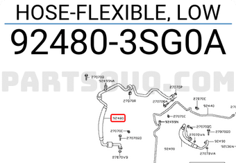Nissan 924803SG0A HOSE-FLEXIBLE, LOW