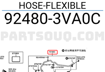 Nissan 924803VA0C HOSE-FLEXIBLE