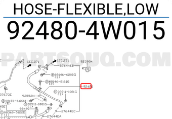 Nissan 924804W015 HOSE-FLEXIBLE,LOW