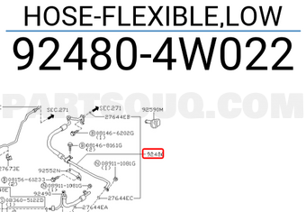 Nissan 924804W022 HOSE-FLEXIBLE,LOW