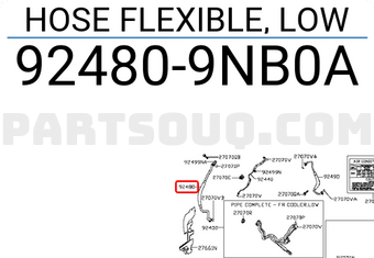 Nissan 924809NB0A HOSE FLEXIBLE, LOW