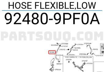 Nissan 924809PF0A HOSE FLEXIBLE,LOW