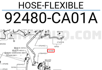 Nissan 92480CA01A HOSE-FLEXIBLE