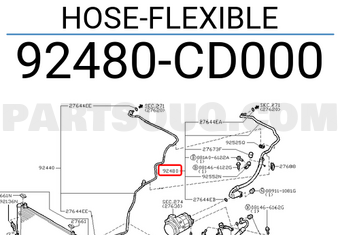 Nissan 92480CD000 HOSE-FLEXIBLE
