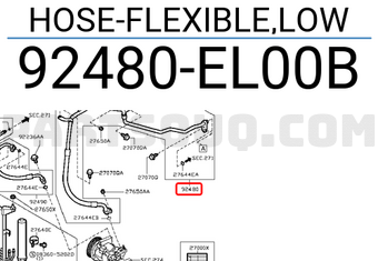 Nissan 92480EL00B HOSE-FLEXIBLE,LOW