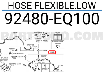 Nissan 92480EQ100 HOSE-FLEXIBLE,LOW