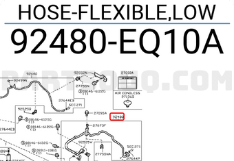 Nissan 92480EQ10A HOSE-FLEXIBLE,LOW