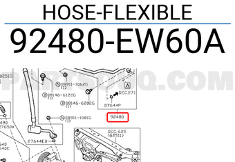 Nissan 92480EW60A HOSE-FLEXIBLE