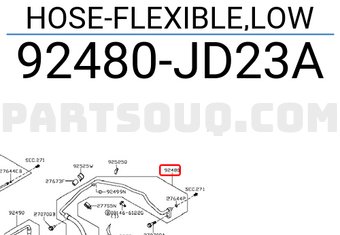 Nissan 92480JD23A HOSE-FLEXIBLE,LOW