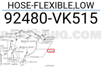 Nissan 92480VK515 HOSE-FLEXIBLE,LOW