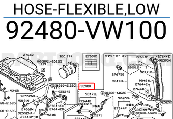 Nissan 92480VW100 HOSE-FLEXIBLE,LOW