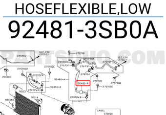 Nissan 924813SB0A HOSEFLEXIBLE,LOW