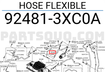 Nissan 924813XC0A HOSE FLEXIBLE