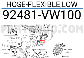 Nissan 92481VW100 HOSE-FLEXIBLE,LOW
