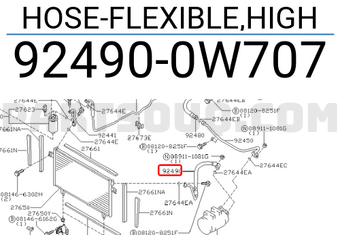 Nissan 924900W707 HOSE-FLEXIBLE,HIGH