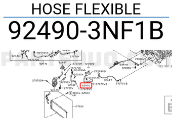 Nissan 924903NF1B HOSE FLEXIBLE